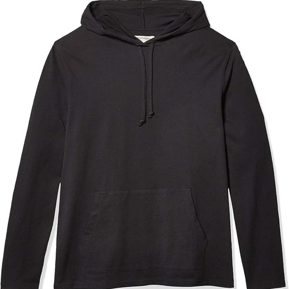 Goodthreads Men's Small Soft Cotton Long-Sleeve Pullover Hoodie T-Shirt, Black
